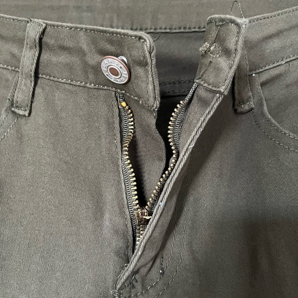 Olive Green Moto Skinny Jeans - Picture 4 of 7